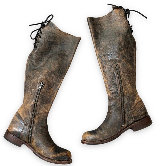 Bed Stu Shoes Bed Stu Womens Distressed Brown Leather Manchester